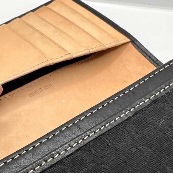 COACH y2k Black Signature Canvas Hampton Buckle Compact Wallet - Picture 11 of 12